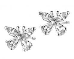 Kolczyki srebrne z cyrkoniami - motyle. Szare kolczyki Apart, z cyrkonią, srebrne. Za 124.00 zł.