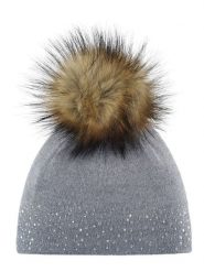 Eisbär Czapka "Nalin Lux Crystal" w kolorze szaro-jasnobrązowym rozmiar: onesize. Szare czapki Eisbar, bez wzorów, z wełny. Za 117.45 zł.