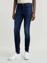 G-Star Dżinsy - Skinny fit - w kolorze granatowym rozmiar: W26/L32. Niebieskie jeansy G-Star, l, z aplikacjami. Za 193.24 zł.