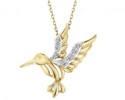 Naszyjnik z żółtego złota z brylantami -koliber - 0,05 ct - próba 585. Żółte naszyjniki Apart, z brylantem, złote. Za 2,559.00 zł.