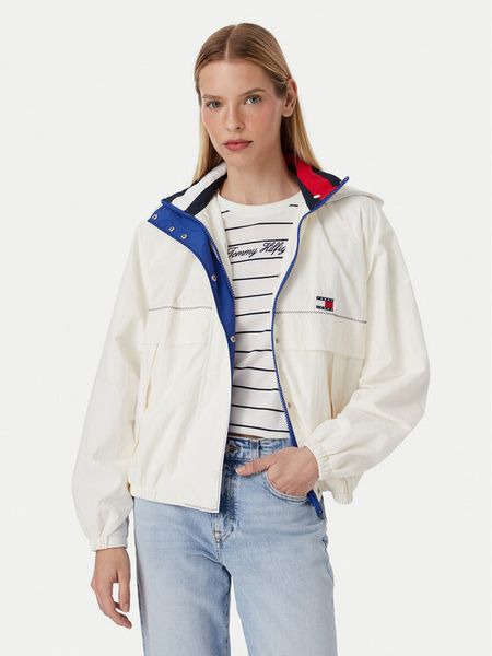 Tommy Jeans Wiatrówka Regatta DW0DW22915 Biały Oversize. Białe kurtki sportowe Tommy Jeans, l, bez wzorów, z jeansu, bez kaptura. Za 856.99 zł.