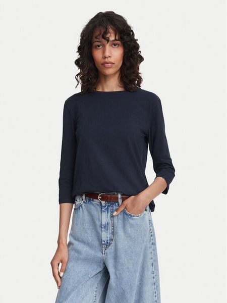 Weekend Max Mara Bluzka Multia 2625946021 Granatowy Regular Fit. Niebieskie bluzki Weekend Max Mara, l, bez wzorów, z bawełny, bez kołnierzyka, bez ramiączek. Za 324.99 zł.