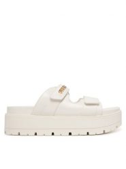 Guess Klapki FLJFAX ELE03 Écru. Klapki Guess, z aplikacjami, ze skóry, bez obcasa. Za 519.99 zł.