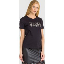 T-SHIRT STONES TEE Guess. Czarne t-shirty Guess, l, z aplikacjami, z bawełny, bez kołnierzyka, bez ramiączek. Za 259.00 zł.