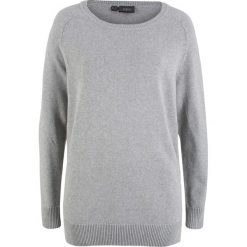 Sweter z dzianiny, z bawełny z recyclingu bonprix jasnoszary melanż. Swetry marki bonprix. Za 27.99 zł.
