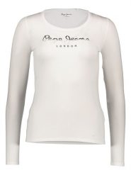 Pepe Jeans Koszulka w kolorze białym rozmiar: M. Białe bluzki Pepe Jeans, m, bez wzorów, z jeansu, bez kołnierzyka, bez ramiączek. Za 110.04 zł.