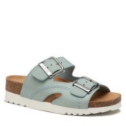 Klapki Scholl. Niebieskie klapki Scholl, bez wzorów, bez obcasa. Za 239.99 zł.