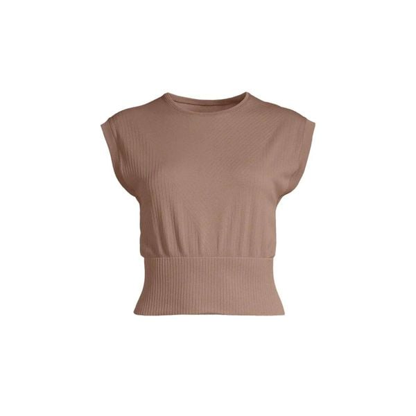 Koszulka Casall Seamless Graphical Rib Oddychająca Bezszwowa Elastyczna. Brązowe bluzki Casall, bez wzorów, sportowe, bez kołnierzyka, bez ramiączek. Za 299.99 zł.