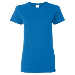 Damska Koszulka T-shirt Krótki Rękaw Top. Niebieskie t-shirty GILDAN, l, bez wzorów, bez kołnierzyka, bez ramiączek. Za 47.99 zł.