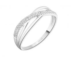 Pierścionek z białego złota z diamentami - 0,11 ct - próba 750. Białe pierścionki Apart, z diamentem, złote. Za 2,990.00 zł.