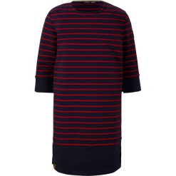 Sukienka dresowa z rękawami 3/4. Białe sukienki bonprix, bez wzorów, z dresówki, bez kołnierzyka, bez ramiączek. Za 129.99 zł.