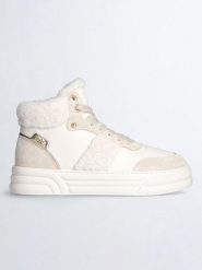 Liu Jo Skórzane sneakersy w kolorze kremowym rozmiar: 38. Brązowe trampki Liu Jo, bez wzorów, za kostkę, bez zapięcia. Za 442.95 zł.