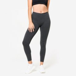 Legginsy fitness damskie Domyos slim Salto. Szare legginsy DOMYOS, m, bez wzorów, z bawełny. Za 29.99 zł.