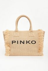 Torebka plażowy shopper z rafii PINKO. Shopper Pinko, bez wzorów, bez dodatków. Za 1,059.00 zł.