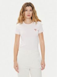 Guess T-Shirt W2YI44 J1314 Różowy Slim Fit. Czerwone t-shirty Guess, xl, z aplikacjami, z bawełny, bez kołnierzyka, bez ramiączek. Za 89.99 zł.