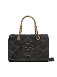 Tory Burch Torebka Fleming Soft Mini Chain Tote 152334 Czarny. Czarne torebki klasyczne Tory Burch, bez wzorów, ze skóry, bez dodatków. Za 2,099.00 zł.