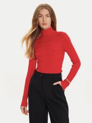Morgan Golf 132-MENTOS.M Czerwony Slim Fit. Czerwone golfy Morgan, m, bez wzorów, z wiskozy, bez ramiączek. Za 119.99 zł.