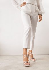 Srebrne Sandały VICES na Szpilce Ozdobione Geometrycznymi Paskami Nahmora. Szare sandały Renee, bez wzorów, eleganckie, bez obcasa, na obcasie, bez zapięcia. Za 119.99 zł.
