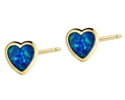 Złote kolczyki z opalitami - serca. Żółte kolczyki Apart, złote. Za 1,839.00 zł.