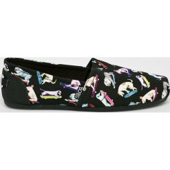 Skechers - Espadryle. Czarne espadryle Skechers, bez wzorów, z gumy, bez obcasa, bez zapięcia. W wyprzedaży za 139.90 zł.