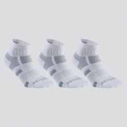 Skarpety sportowe tenis RS560 3 pary. Białe skarpety ARTENGO, bez wzorów, z bawełny. Za 49.99 zł.