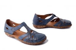 JOSEF SEIBEL 79529 95 505 Rosalie 29 dunkelblau, sandały damskie. Niebieskie sandały Josef Seibel, bez wzorów, ze skóry, bez obcasa, bez zapięcia. Za 299.90 zł.