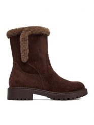 Clara Barson Botki CEO-HY90165-8 Brązowy. Brązowe botki Clara Barson, bez wzorów, z materiału, bez obcasa, na płaskiej podeszwie, bez zapięcia. Za 179.99 zł.
