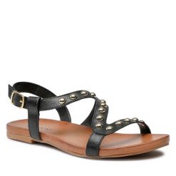 Sandały Lasocki. Czarne sandały Lasocki, bez wzorów, bez obcasa, na płaskiej podeszwie, bez zapięcia. Za 169.99 zł.