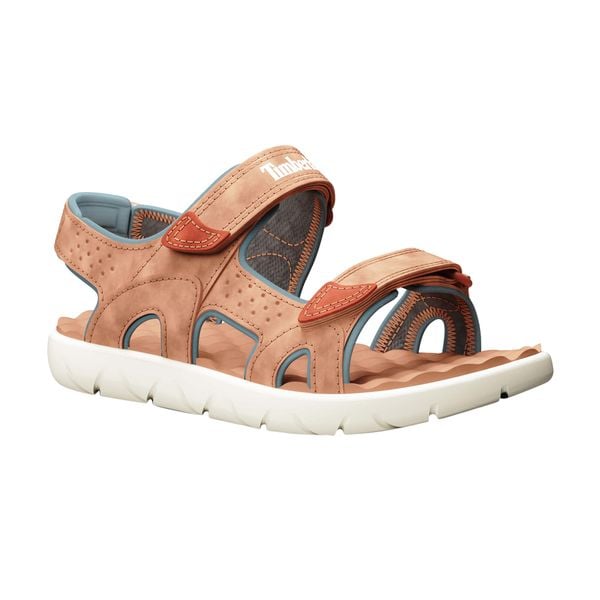 Sandały juniorskie Timberland Perkins Row 2 Strap. Brązowe sandały Timberland, bez wzorów, bez obcasa, bez zapięcia. Za 189.99 zł.