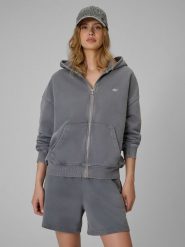 4F Bluza dresowa oversize z kapturem damska - szara M. Szare bluzy 4f, na lato, m, bez wzorów, z dresówki, z kapturem. Za 199.99 zł.