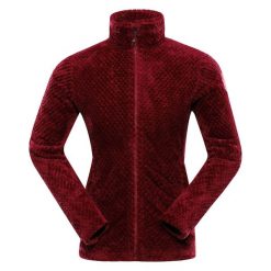 Bluza damska polarowa Alpine Pro Lomma bardzo ciepła. Czerwone bluzy Alpine Pro, bez wzorów, z polaru, bez kaptura. W wyprzedaży za 199.00 zł.