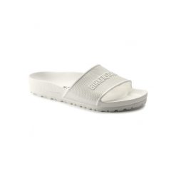 Klapki damskie Birkenstock Barbados. Białe klapki Birkenstock, bez wzorów, bez obcasa. Za 179.00 zł.