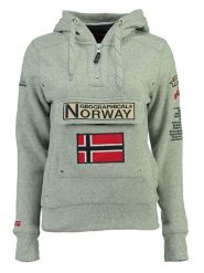Geographical Norway Bluza "Gymclass" w kolorze szarym rozmiar: M. Szare bluzy Geographical Norway, m, z aplikacjami, z kapturem. Za 131.43 zł.