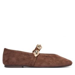 Baleriny Steve Madden. Brązowe baleriny Steve Madden, bez wzorów, bez obcasa. Za 519.99 zł.