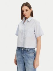Guess Koszula W5GH98 WH7Q1 Niebieski Regular Fit. Niebieskie koszule Guess, xxl, z aplikacjami, z bawełny, bez kołnierzyka, bez ramiączek. Za 149.00 zł.
