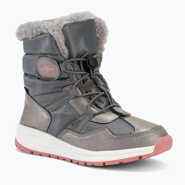 Śniegowce juniorskie KangaROOS K-PE Ski RTX dusty. Szare trapery i śniegowce KangaROOS, z materiału. Za 237.99 zł.