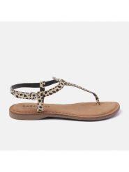 Lazamani Skórzane sandały w kolorze beżowo-brązowym rozmiar: 39. Brązowe klapki Lazamani, bez wzorów, klasyczne, z otwartym noskiem, bez obcasa, bez zapięcia. Za 136.13 zł.