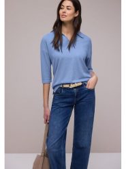 Street One Koszulka polo w kolorze błękitnym rozmiar: 38. Niebieskie bluzki Street One, bez wzorów, street, bez kołnierzyka, bez ramiączek. Za 136.78 zł.