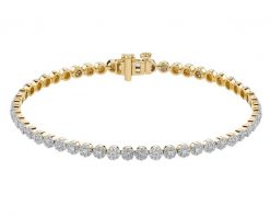 Bransoletka z żółtego złota z diamentami - 19 cm - 1,33 ct - próba 585. Żółte bransoletki Apart, z diamentem, złote. Za 15,490.00 zł.