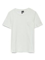 Vero Moda Koszulka w kolorze białym rozmiar: S. Białe bluzki Vero Moda, s, bez wzorów, z bawełny, bez kołnierzyka, bez ramiączek. Za 66.31 zł.