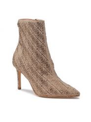 Botki Guess. Brązowe botki Guess, z aplikacjami, bez obcasa, na szpilce, bez zapięcia. Za 674.99 zł.