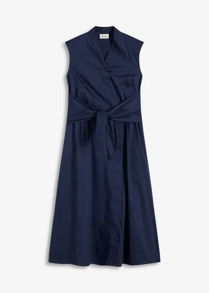 Sukienka z przewiązaniem. Brązowe sukienki bonprix, bez wzorów, eleganckie, bez kołnierzyka, bez ramiączek. Za 147.99 zł.