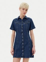 Levi's® Sukienka jeansowa Rinoa 001HR-0000 Niebieski Standard Fit. Niebieskie sukienki m, bez wzorów, z bawełny, bez kołnierzyka, bez ramiączek. Za 269.99 zł.