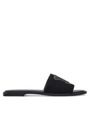 Max Mara Klapki 2616521039650 Czarny. Czarne klapki Max Mara, bez wzorów, z materiału, bez obcasa. Za 974.99 zł.