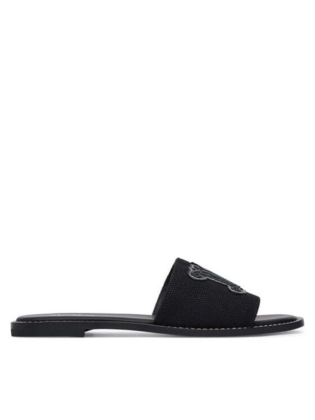 Max Mara Klapki 2616521039650 Czarny. Czarne klapki Max Mara, bez wzorów, z materiału, bez obcasa. Za 730.99 zł.