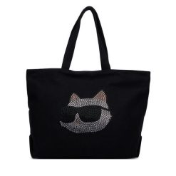 Torebka KARL LAGERFELD. Czarne shopper KARL LAGERFELD, bez wzorów, bez dodatków. Za 389.99 zł.