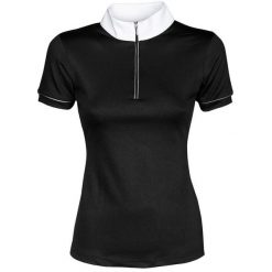Damska koszulka polo na zawody Harry's Horse Blackpool. Czarne bluzki HARRYS HORSE, m, bez wzorów, eleganckie, bez kołnierzyka, bez ramiączek. Za 177.00 zł.