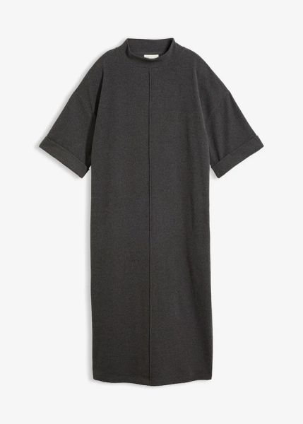 Sukienka z dżerseju. Szare sukienki bonprix, bez wzorów, z dżerseju, bez kołnierzyka, bez ramiączek. Za 109.99 zł.