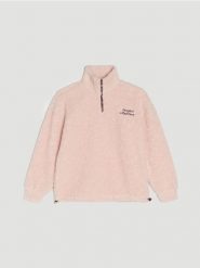 Bluza z kożuszkiem - różowy. Czerwone bluzy sportowe Sinsay, l, bez wzorów, bez kaptura. Za 69.99 zł.