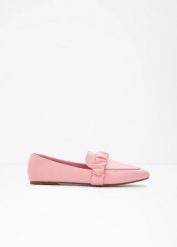 Loafersy. Czerwone baleriny bonprix, bez wzorów, bez obcasa. Za 54.99 zł.